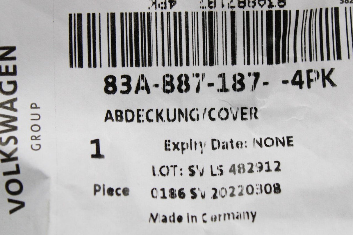 Audi Q3 RSQ3 2019-on ISOFIX cover (rear) 83A887187 4PK