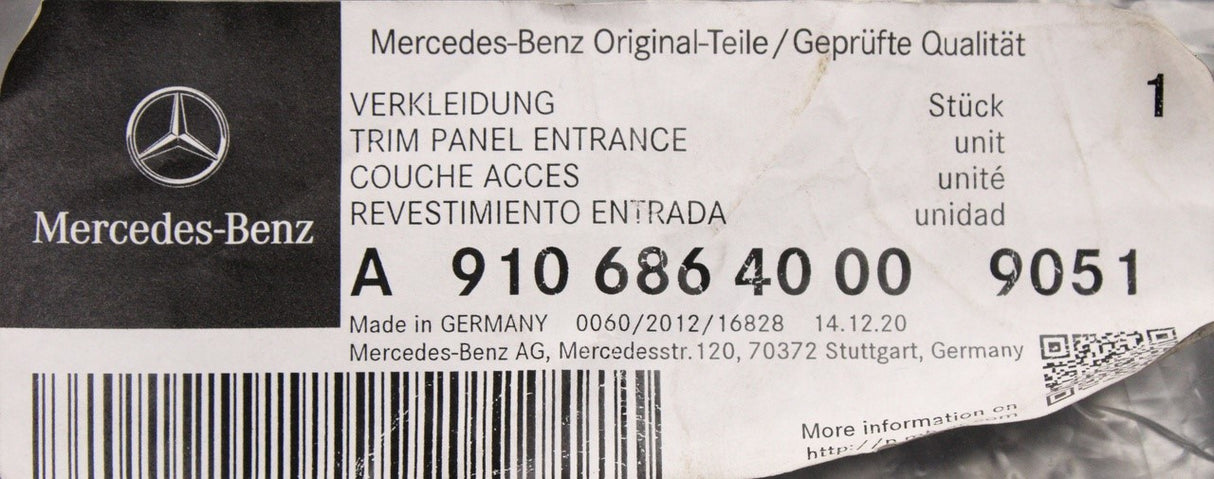 Mercedes-Benz Sprinter 2018-on entrance foot step trim A9106864000 9051