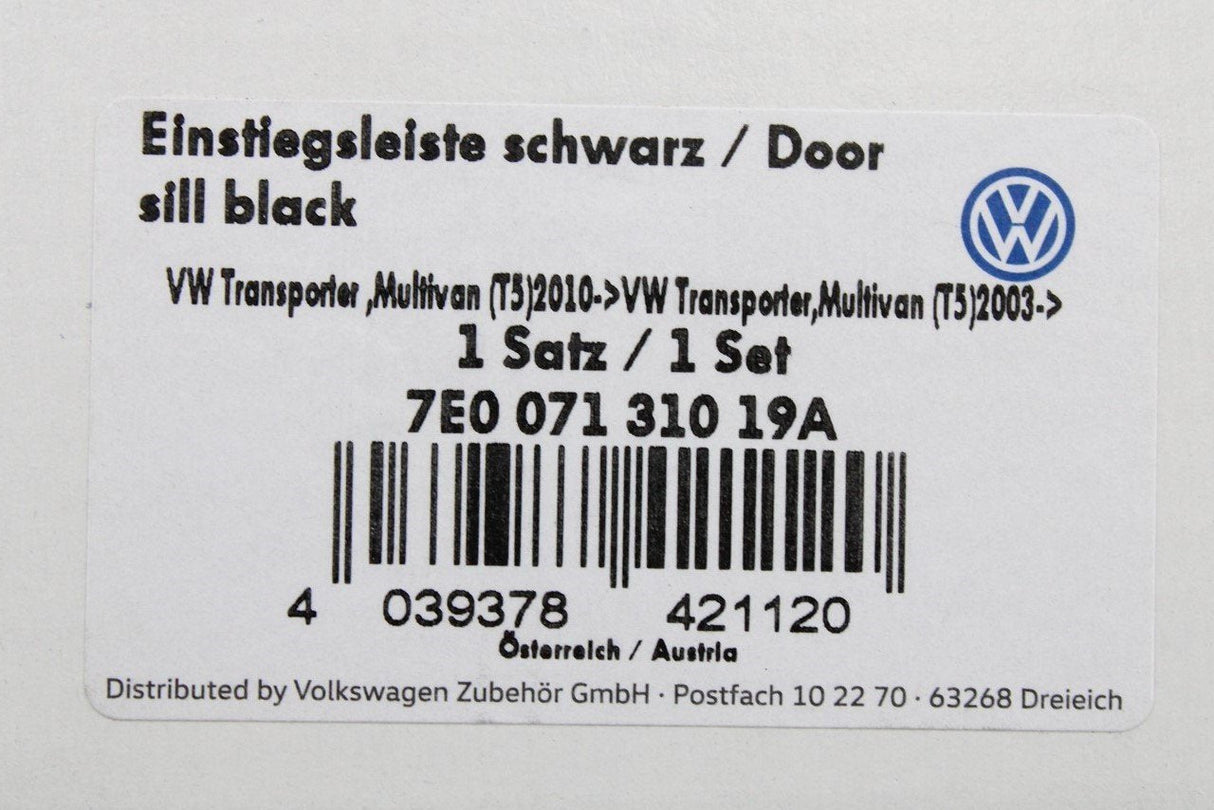 VW Transporter California T5 T6 front door sill protectors 7E0071310 19A