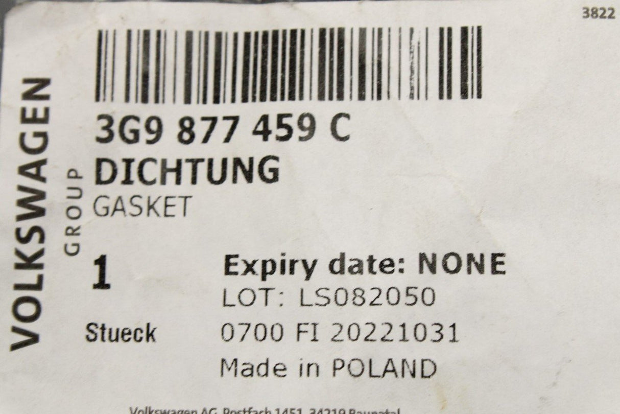 VW Passat B8 Tiguan Skoda Kodiaq 2015-on panoramic roof seal 3G9877459C