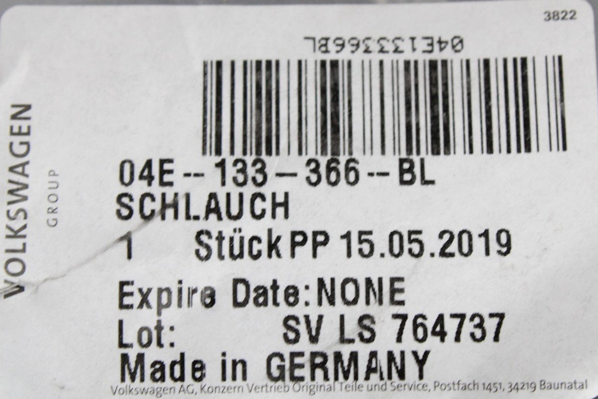 VW Golf MK7 MK7.5 Passat Audi A3 Intake PCV hose 1.2 1.4ltr 04E133366BL