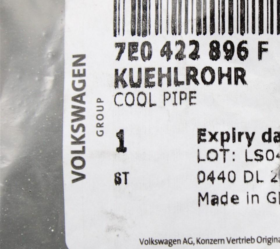 VW Transporter T5.1 T6 2010-2019 metal coolant pipe 7E0422896F