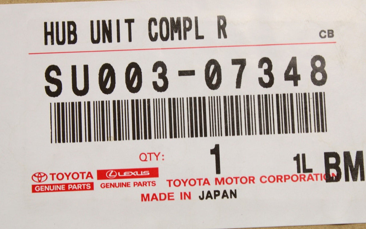 Toyota GT86 16-on GR86 21-on wheel bearing hub (rear) SU003-07348