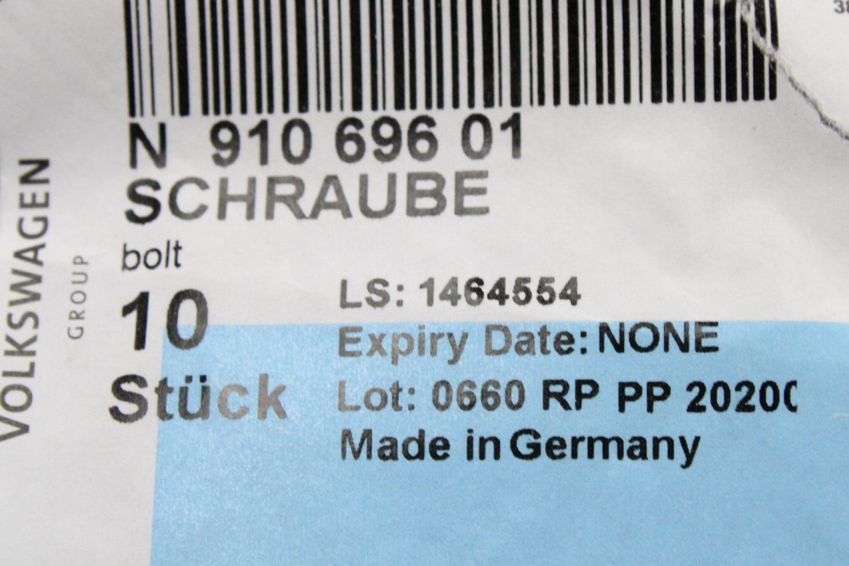 VW Audi Skoda SEAT hexagon flat head bolt M6x22 (x1) N91069601