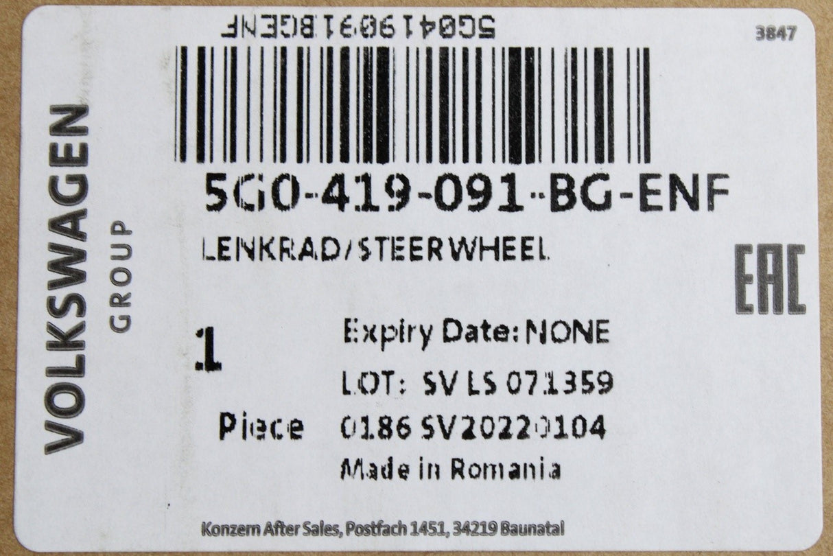 VW e-Golf 2014-2021 multifunctional steering wheel 5G0419091BG ENF