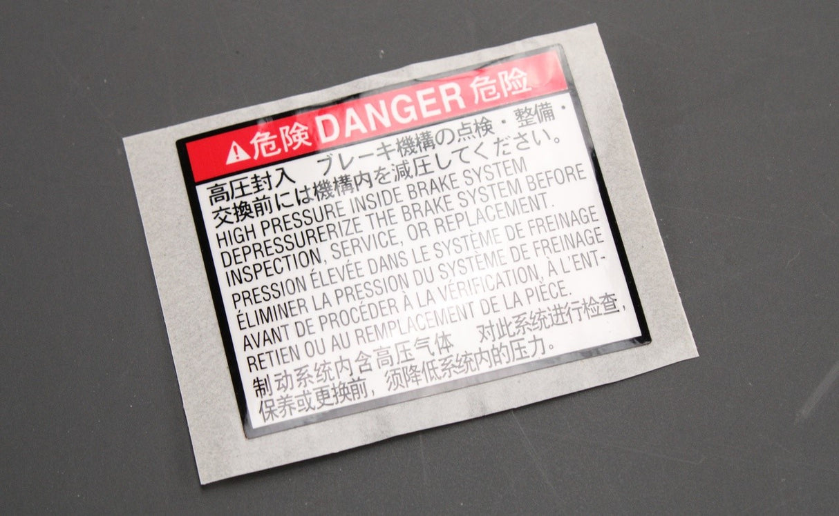 Toyota C-HR 2016-on brake caution information sticker 47997-F4010