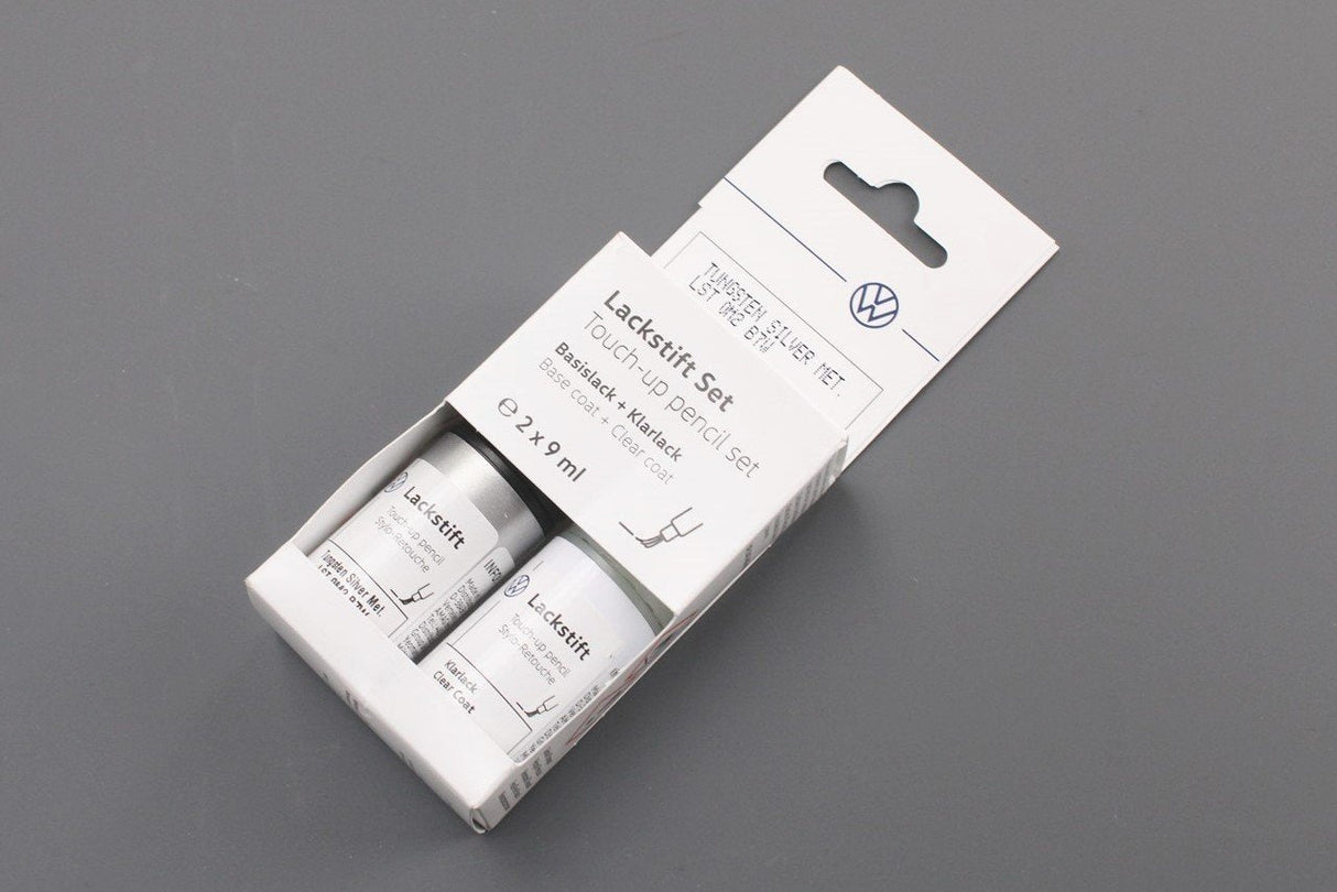 VW Touch up paint set x2 9ml Tungsten Silver Metallic LB7W LST0M2B7W