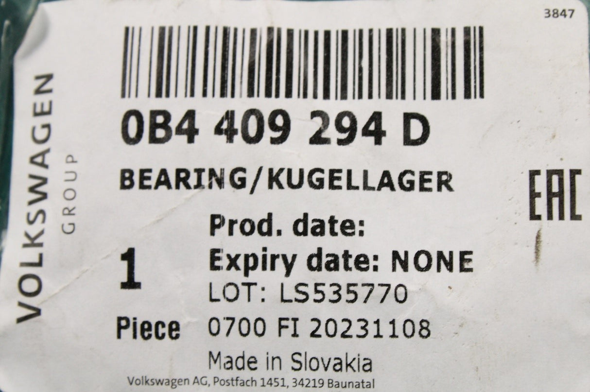 Audi A4 A5 A6 A7 Q5 RS4 RS5 gearbox driveshaft bearing 0B4409294D