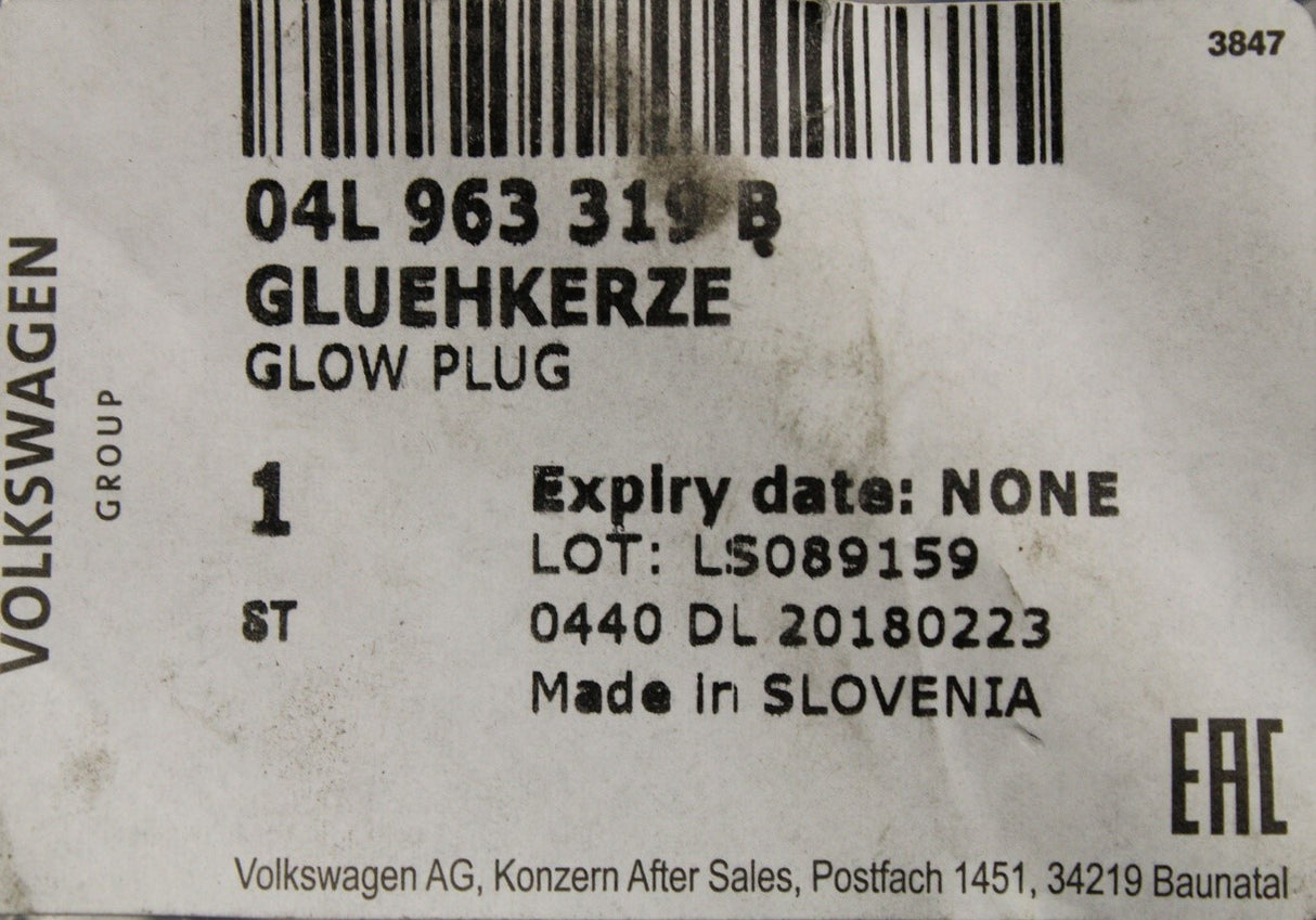 VW Audi Skoda SEAT 2.0 TDI glow plug (x1) 04L963319B