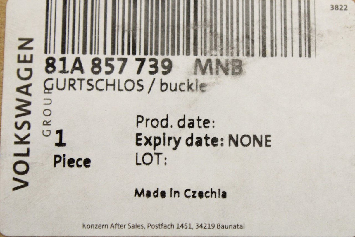 Audi Q2 SEAT Ateca double seat belt buckle (rear left) 81A857739 MNB