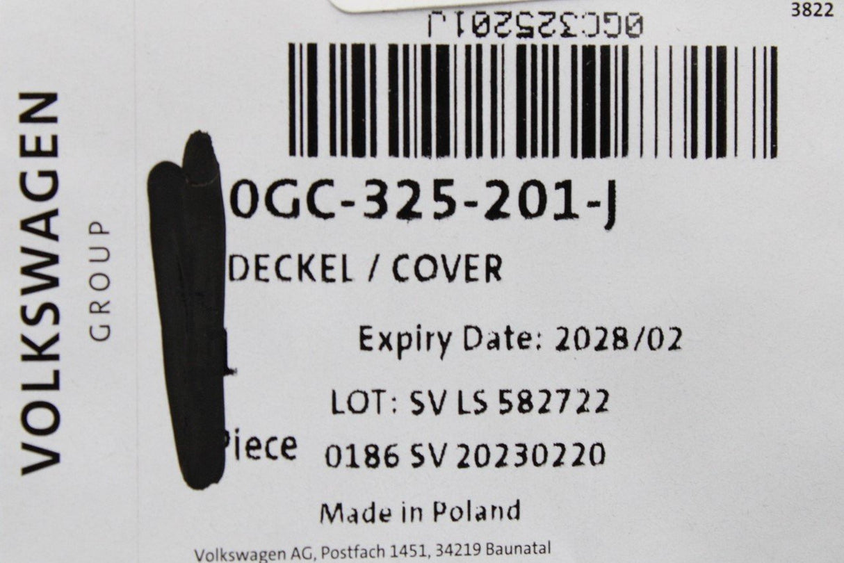 VW T5 T6 Audi RS3 TTRS RSQ3 7 speed DSG gearbox oil cover 0GC325201J