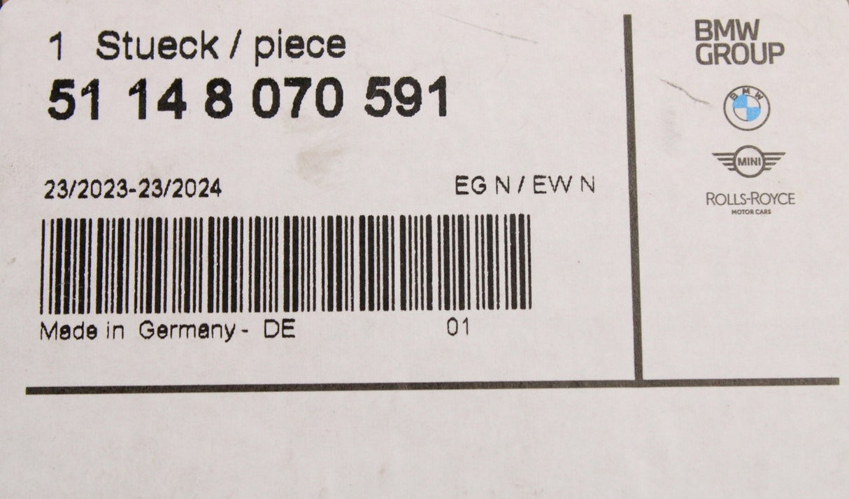 BMW F87 M2 15-20 rear quarter paint protection film (left) 51148070591