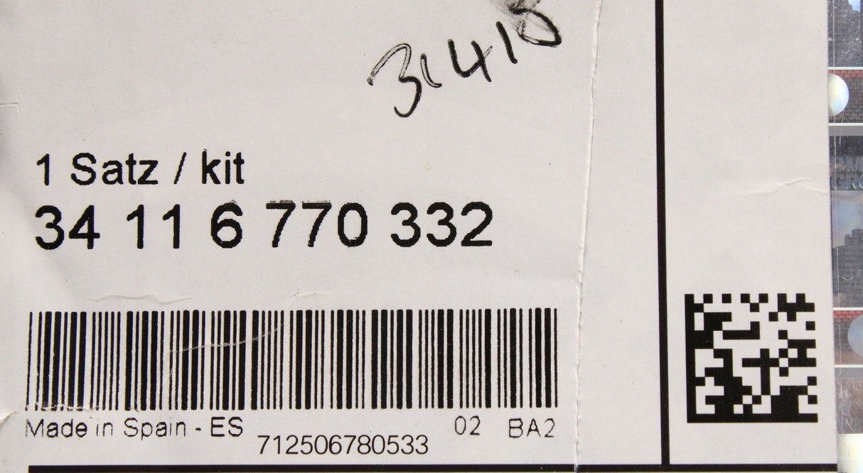 MINI R50 2001-03 R52 2004 R53 2001 brake pads (front) 34116770332
