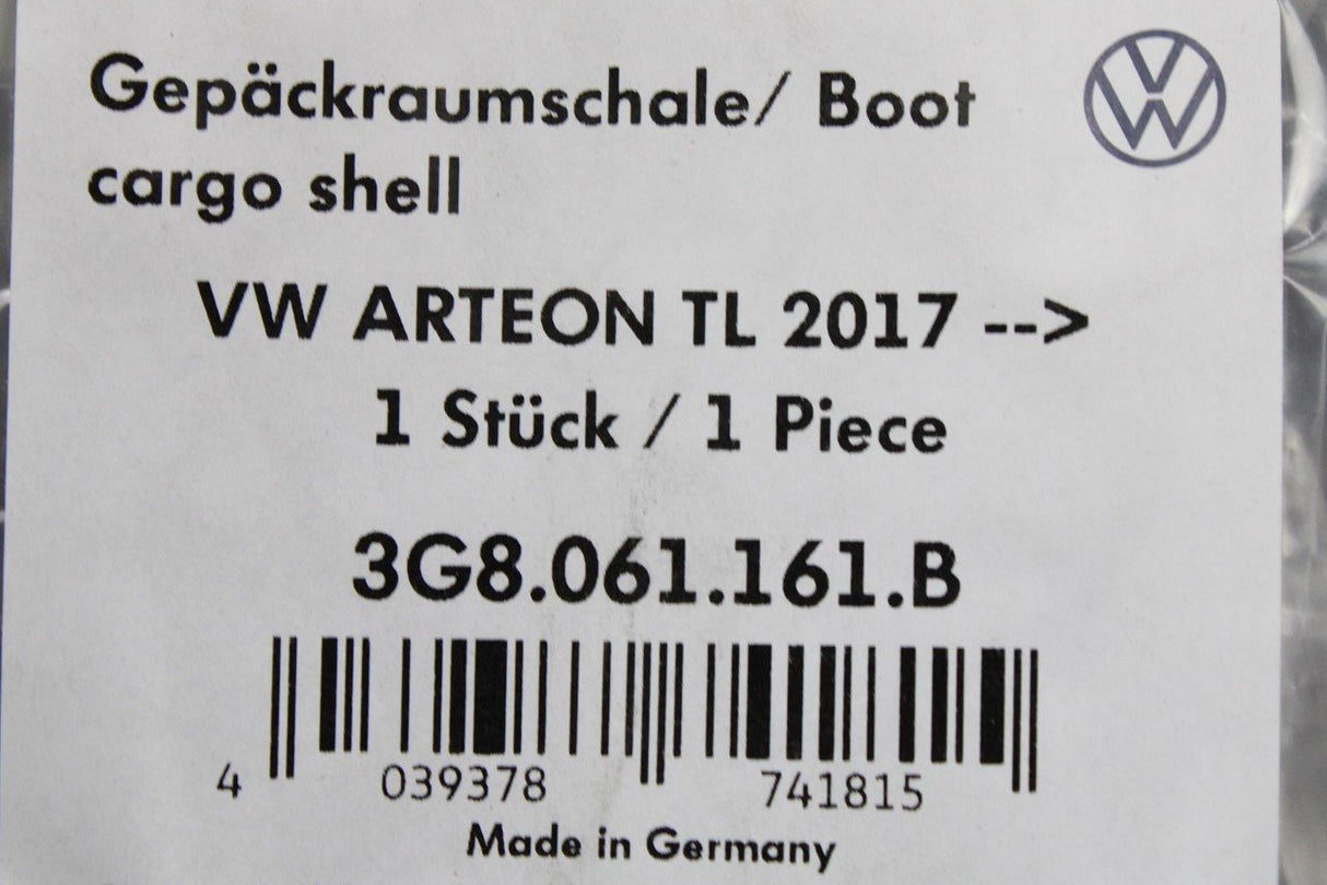 VW Arteon 2017-On boot luggage compartment tray (basic floor) 3G8061161B