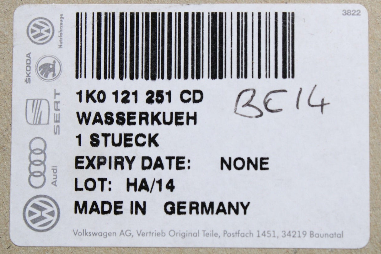 VW Golf MK6 Audi A3 Skoda SEAT 1.4 1.6 TSI coolant radiator 1K0121251CD