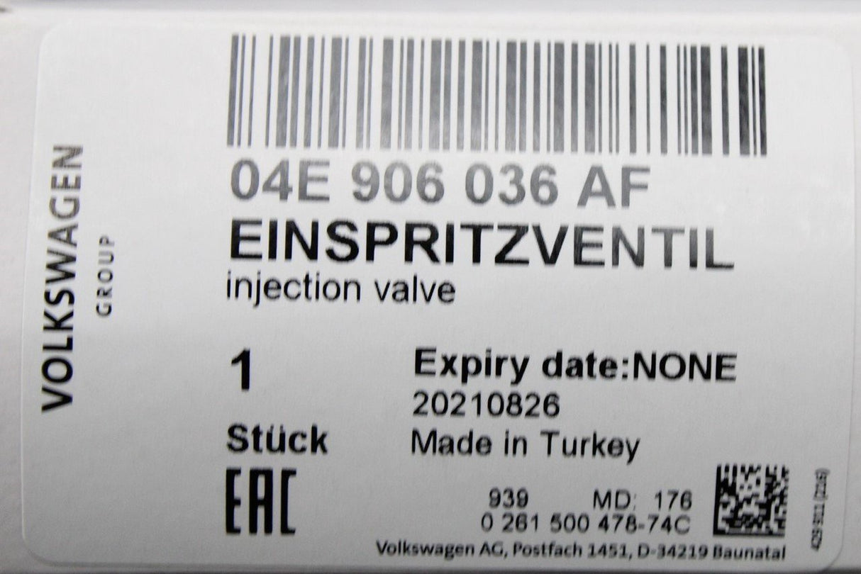 VW Audi Skoda SEAT 1.4 TSI TFSI fuel injector 04E906036AF