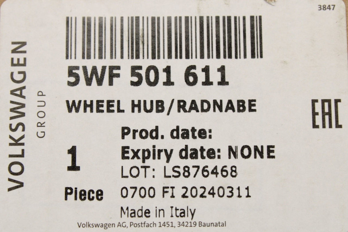 VW Tiguan Audi Q3 Skoda Octavia SEAT wheel bearing hub (rear) 5WF501611