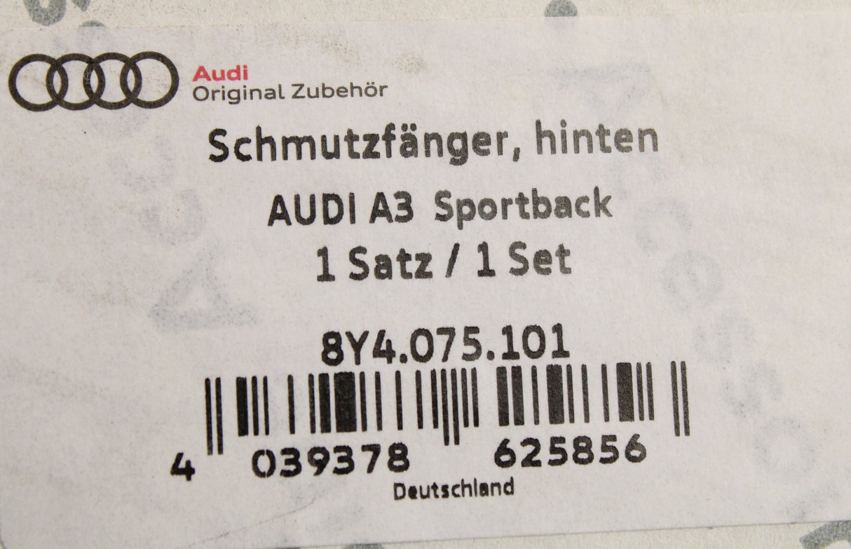 Audi A3 8Y 21-on S3 24-on accessory mud flaps set (rear) 8Y4075101