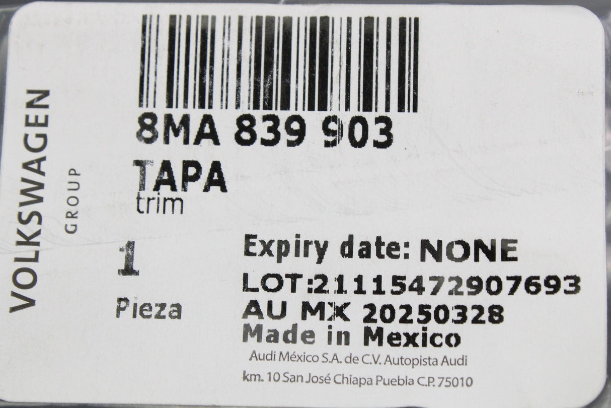 Audi Q5 2025-on exterior c-pillar door trim (rear left) 8MA839903