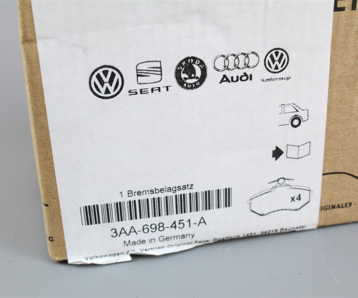 VW Passat B7 CC Sharan Rear brake pads 3AA698451A
