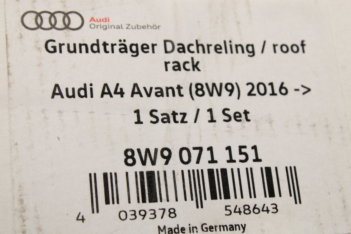 Audi A4 S4 RS4 B9 Avant 2016-on accessory roof bars 8W9071151