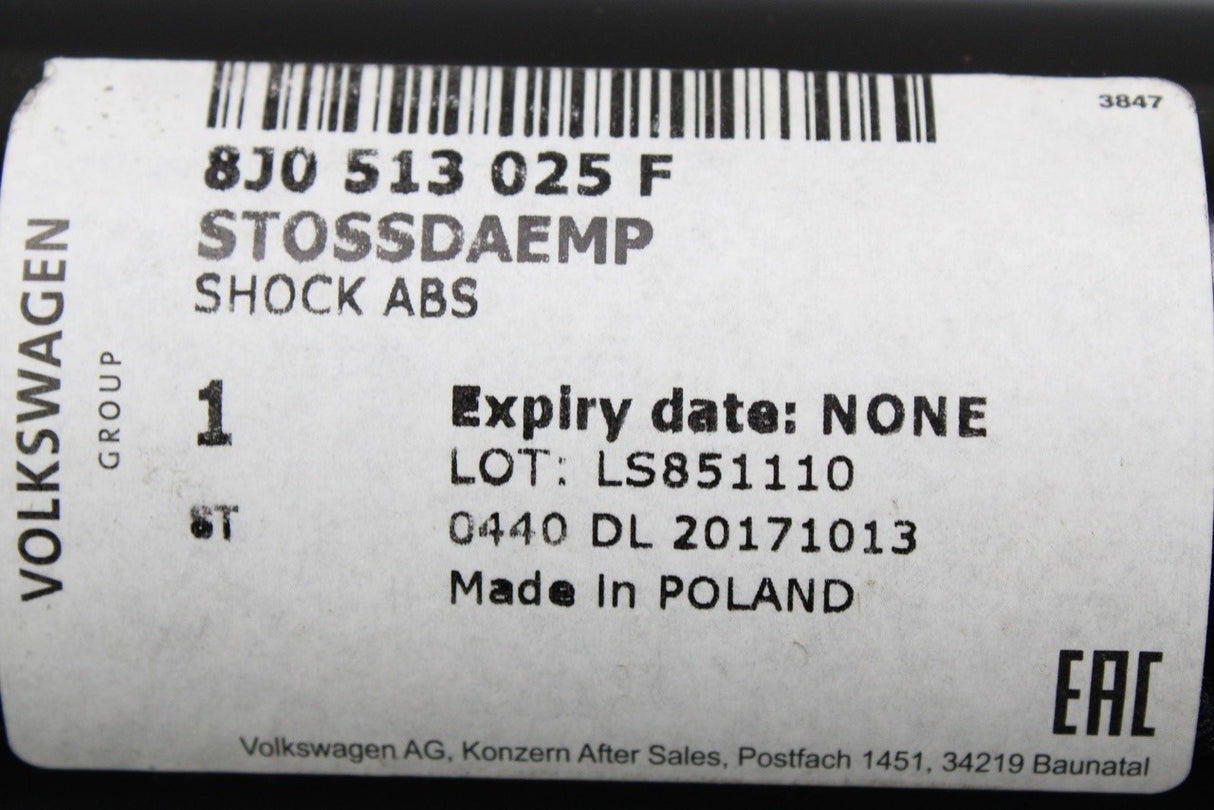 Audi A3 S3 8P 2009-2013 TT 11-14 rear gas shock absorber (x1) 8J0513025F