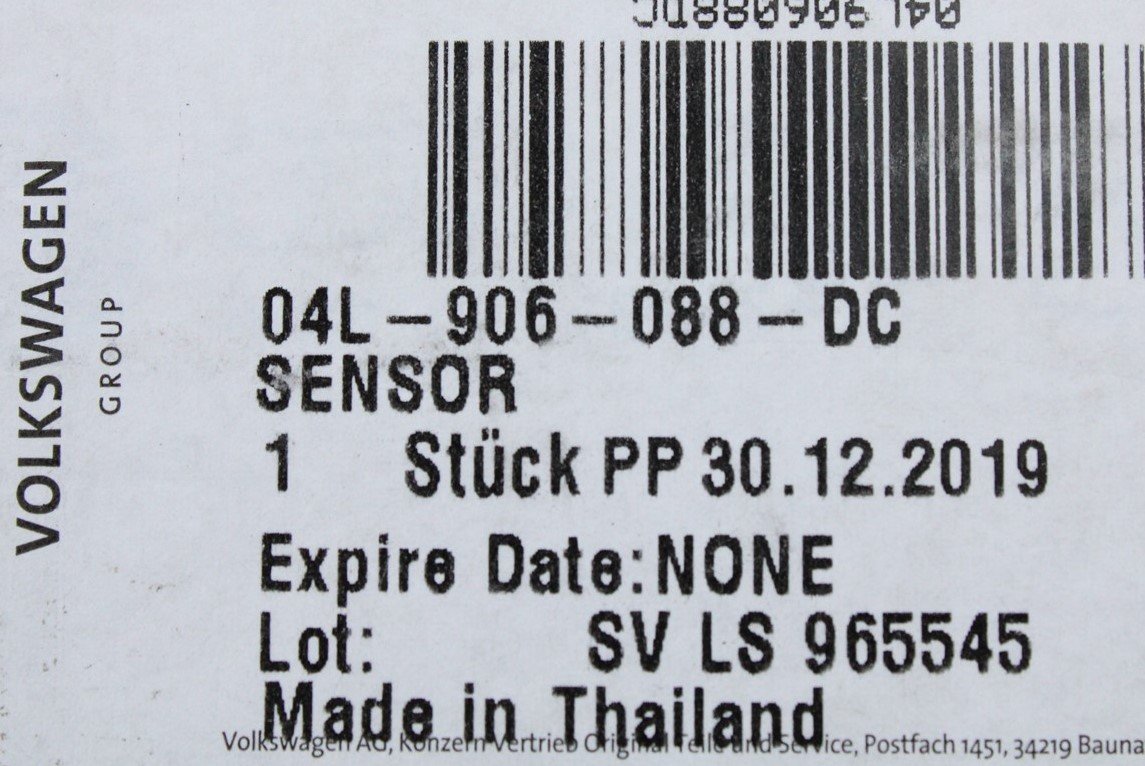 VW Transporter T6 2016-19 exhaust gas temperature sensor 04L906088DC