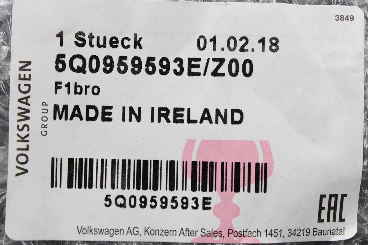 Audi A3 Q2 TT RS3 VW Golf door control module (drivers) 5Q0959593E Z00