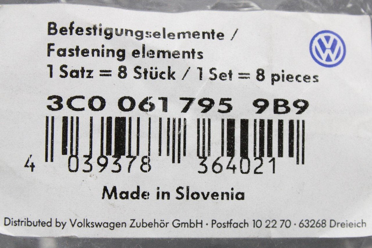 VW front floor mat fixing point set (x4) 3C0061795 9B9