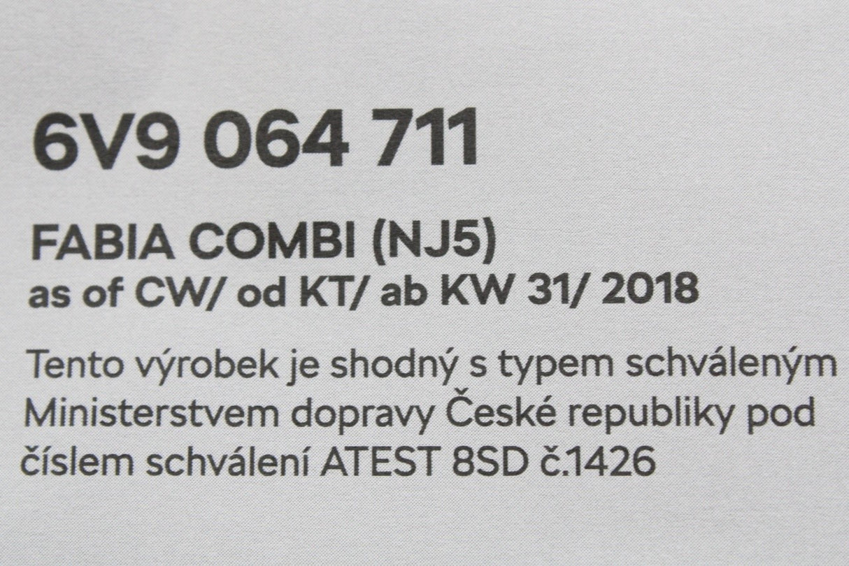 Skoda Fabia Estate 2015-2023 rear bumper protector (black) 6V9064711