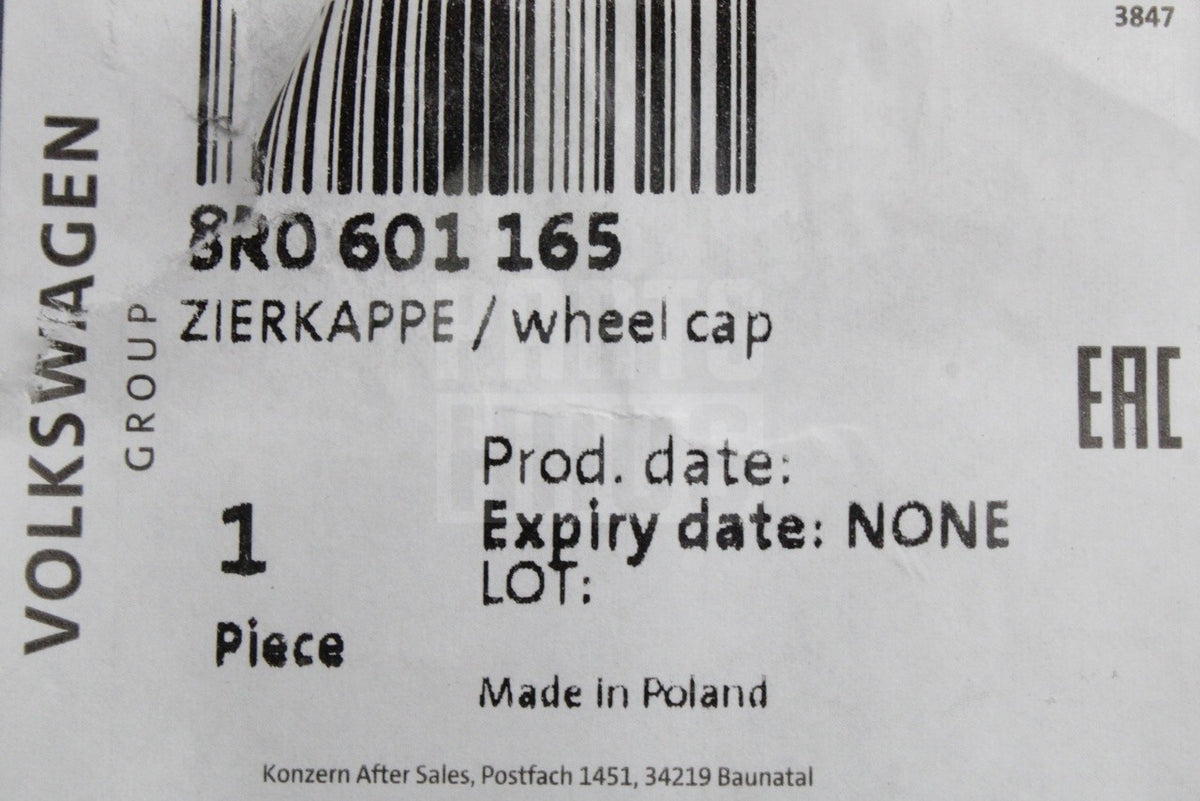 Audi A3 A4 Q3 Q5 alloy wheel centre hub cap (x1) 8R0601165