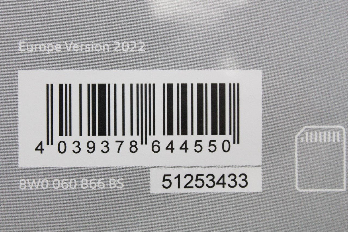 Audi MMI Navigation (MIB-HS) map data SD card Europe 2022 8W0060866BS