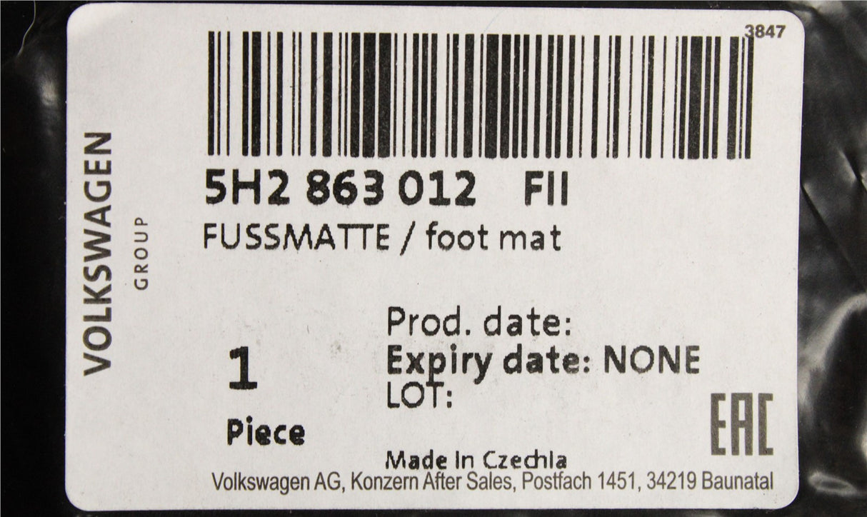 VW Golf MK8 2020-on carpet floor mats set (hybrid) 5H2863012 FII