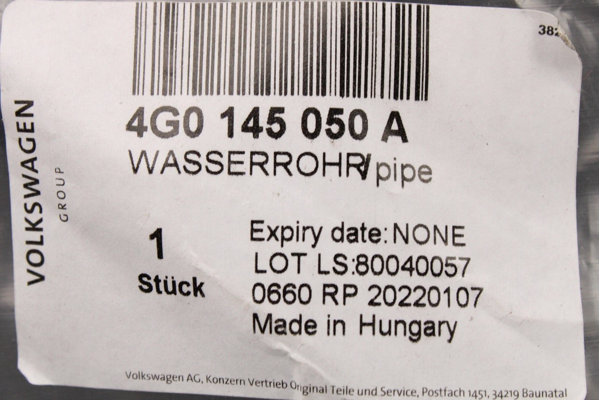 Audi RS6 2013-2018 RS7 2014-2018 4.0 TFSI coolant pipe 4G0145050A