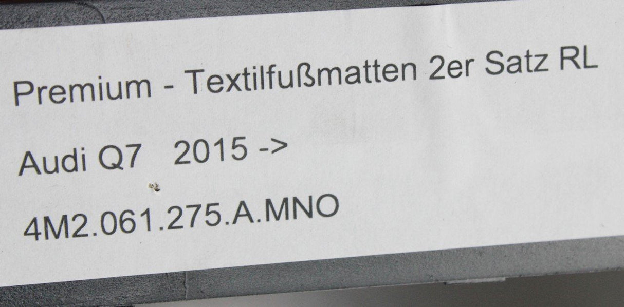 Audi Q7 2016-On premium front carpet floor mats (RHD) 4M2061275A MNO