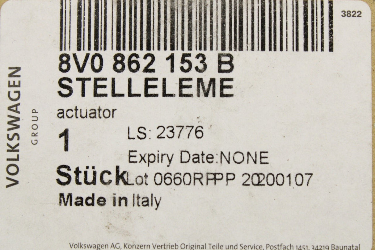 VW Touareg Audi A3 A4 A5 A6 Q3 Q7 2007-on fuel flap actuator 8V0862153B