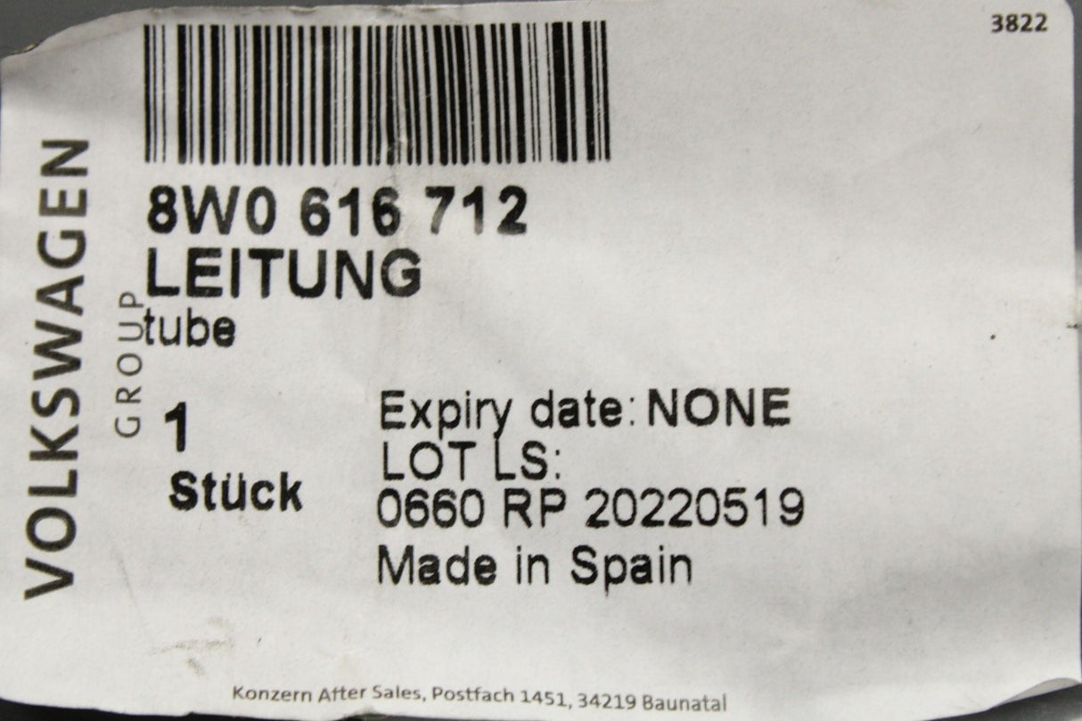 Audi RS4 RS5 18-on variable dampening hose line (front right) 8W0616712