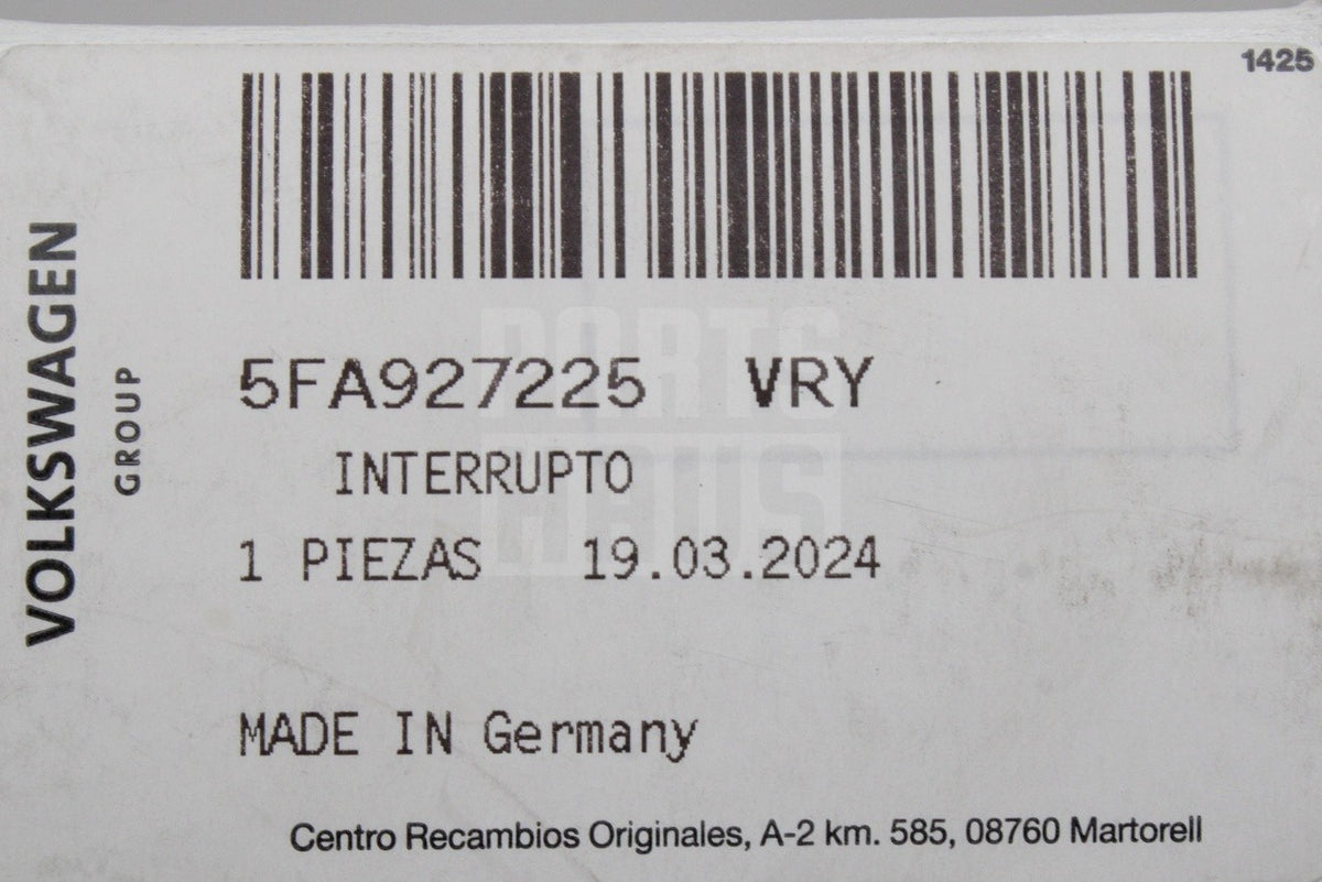 SEAT CUPRA Leon Formentor 20-on parking brake switch 5FA927225 VRY