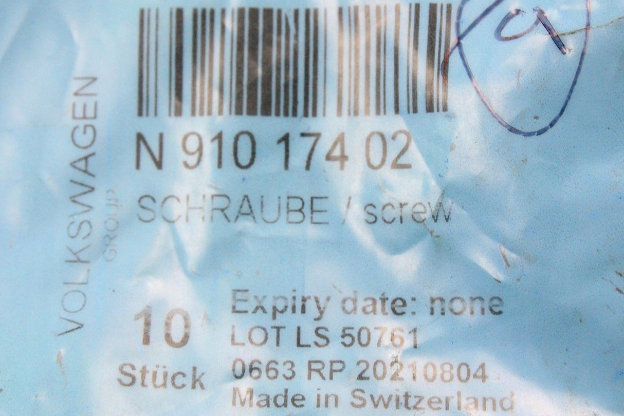 VW Audi Skoda SEAT door latch striker multi-point bolt M8x22 N91017402