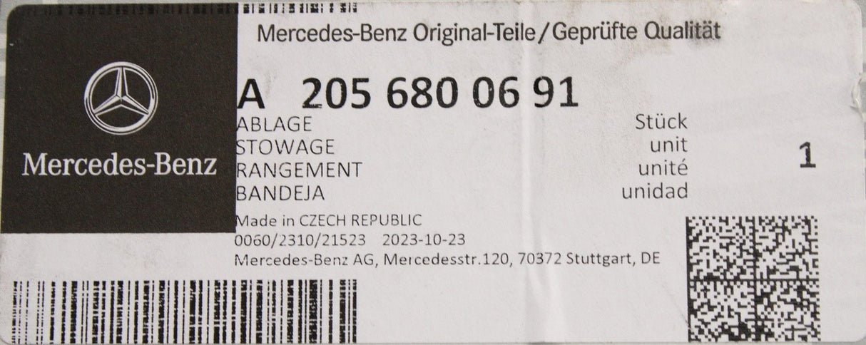 Mercedes-Benz W205 C-Class centre console cup holders A2056800691