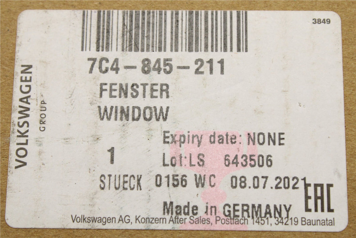 VW Grand California 2019-on hinged side window (front left) 7C4845211