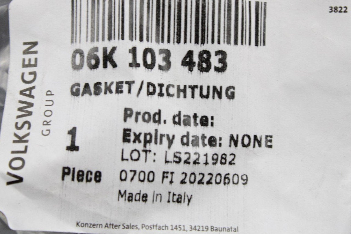VW Audi Skoda SEAT gasket seal for 1.8 2.0 TFSI cam gear cover 06K103483