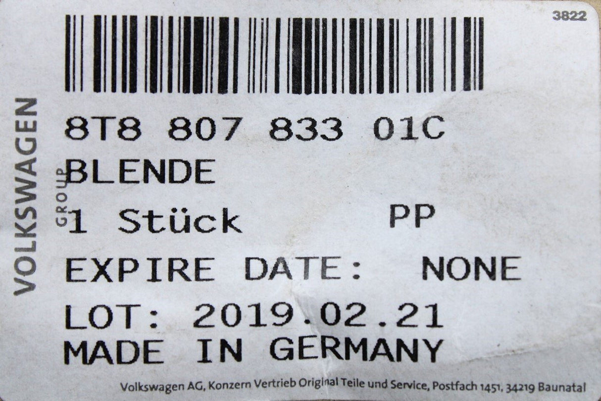 Audi A5 2012-16 lower rear bumper insert trim strip 8T8807833 01C