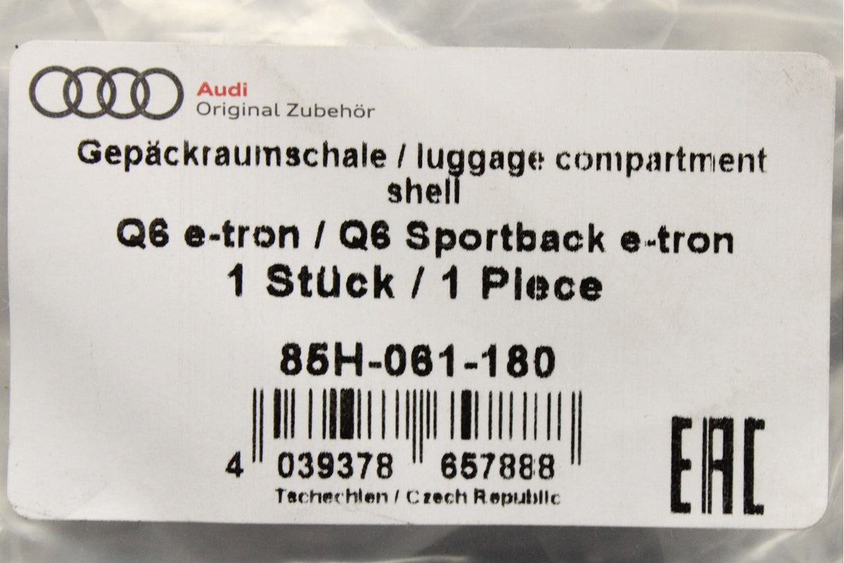 Audi Q6 e-tron 2024-on accessory rubber boot load liner 85H061180