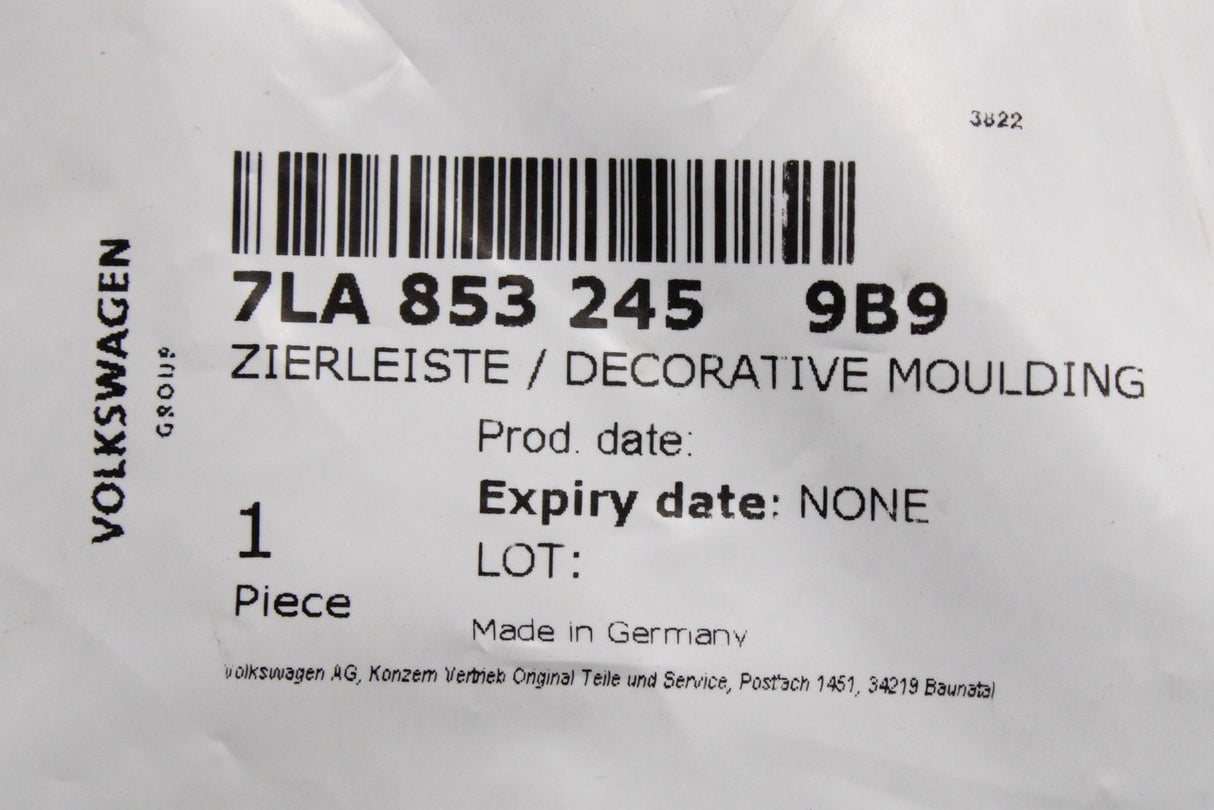 VW Transporter T6.1 2020-24 front bumper trim strip 7LA853245 9B9