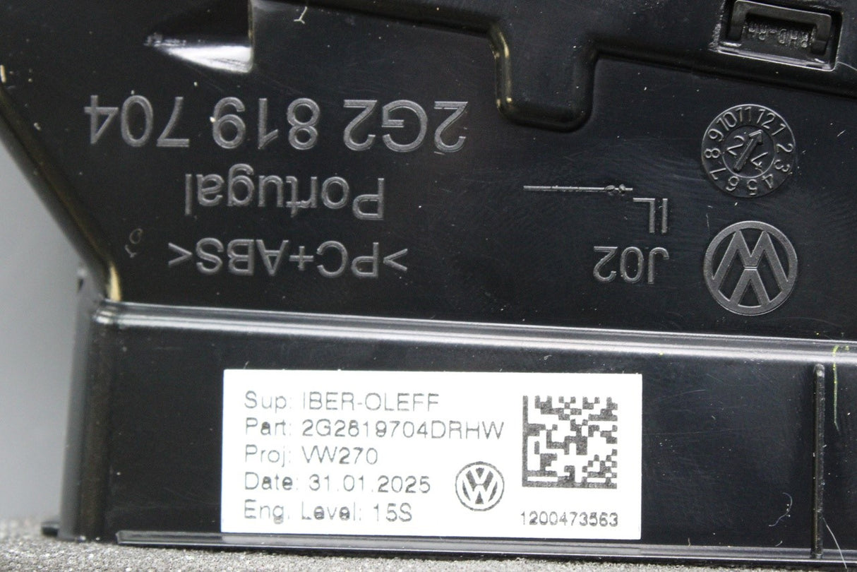 VW Polo 2018-on Taigo dashboard air vent (right) RHD 2G2819704D RHW