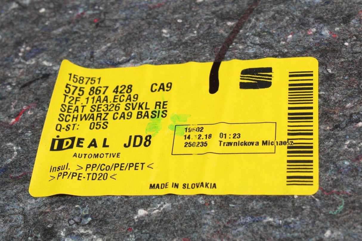 SEAT Ateca 2016- boot side carpet trim (right rear) 575867428CA9