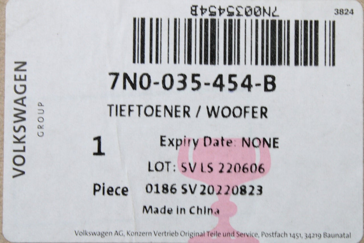 VW Sharan SEAT Alhambra 2016-23 front door bass speaker 7N0035454B