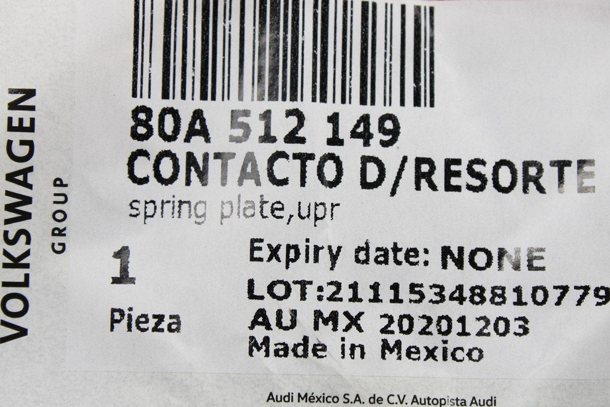 Audi Q5 2017-on upper spring support (rear) 80A512149