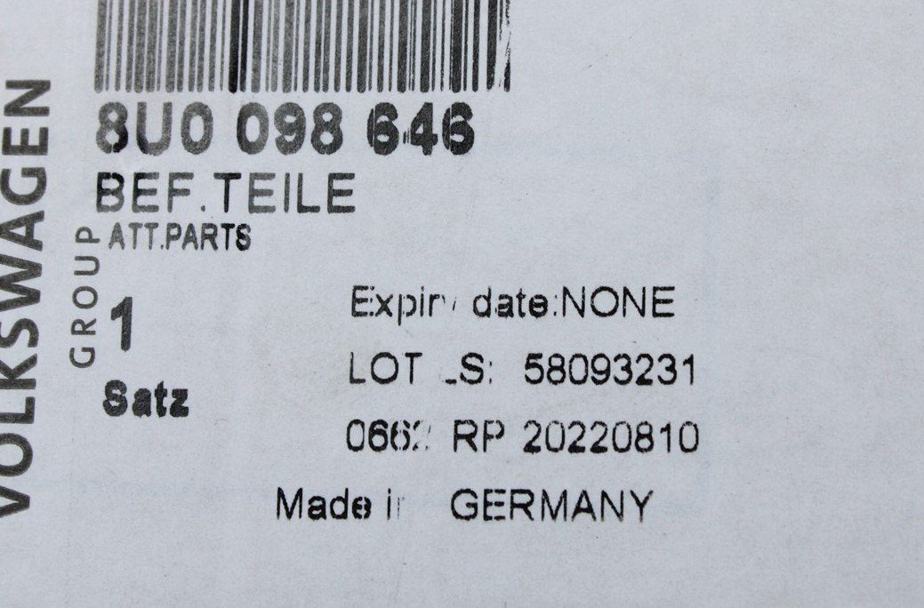 Audi Q3 2012-2018 fixing parts for underbody protection trim 8U0098646